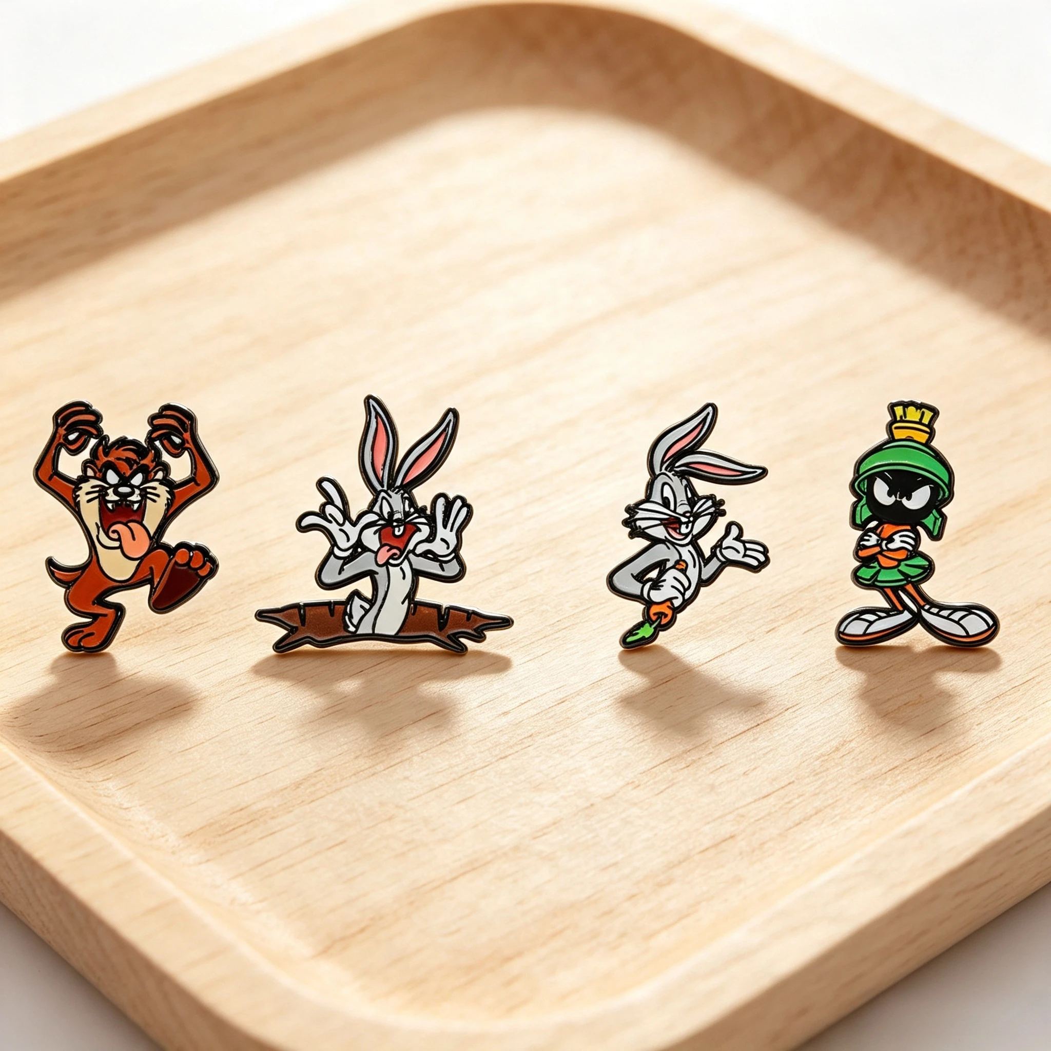 Embroidery Rabbit - 4pcs 만화 캐릭터 옷깃 핀 세트
