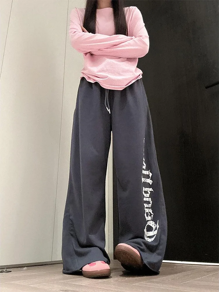 American Retro Casual Sweatpants Men Women Early Autumn New Style Loose Drapey Sports Pants Trendy Straight Leg Trousers