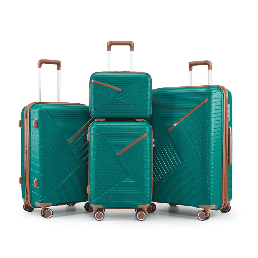 

14/20/24/28 Inch 4PCS Expandable PP Luggage Sets Lightweight Durable Suitcase Double Mute Spinner Wheels TSA Lock