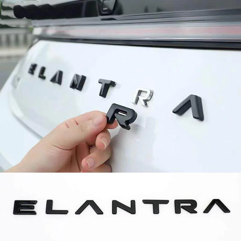 Car Letter Badge Auto Trunk Stickers ABS For 2021-2023 Elantra Car Trunk Letters Emblem Badge Logo Stickers Accessories