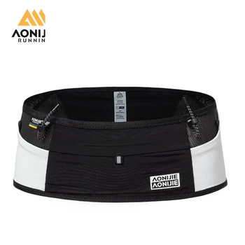 AONIJIE W8121 Riñonera deportiva elástica para correr, paquete divertido, bolsillo para cinturón con número de carrera de maratón para montañismo