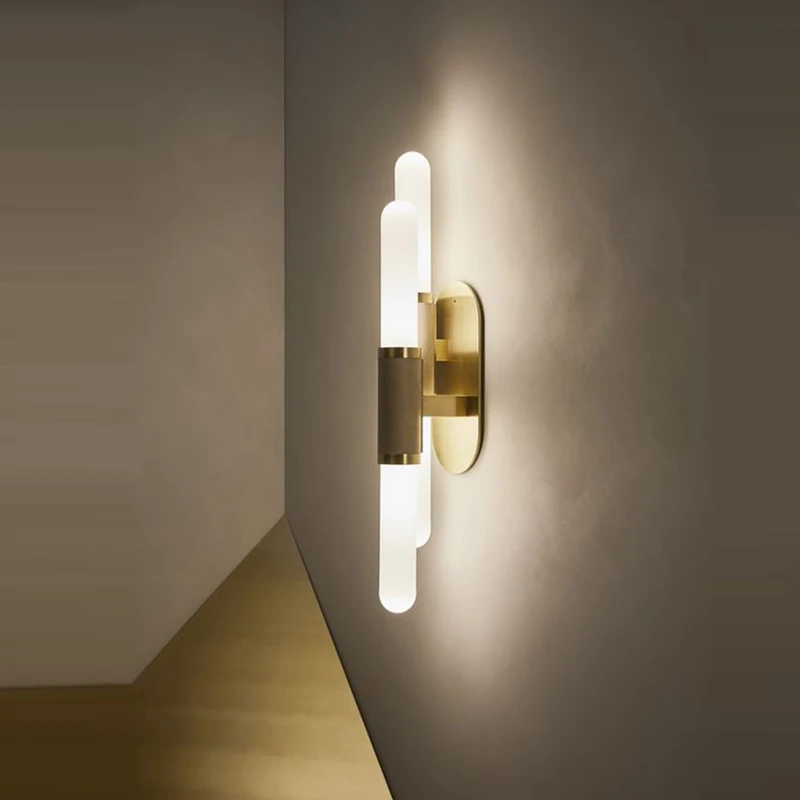 Nordic Designer Luxury Restaurant Bedroom Bedside Wall Lamp Modern Background Wall Model Room Sconce Simple LED Decorative Light