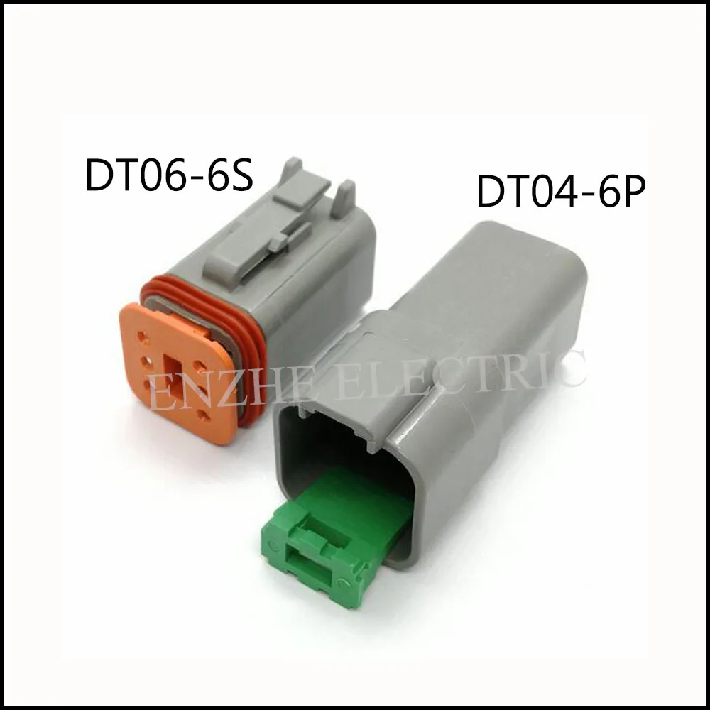 100SET DT06-6D DT04-6P auto Waterproof cable connector 6 pin automotive Plug famale male socket Includes terminal seal