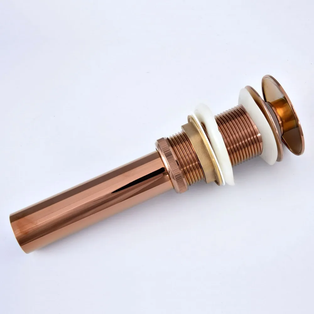 Modern Rose Gold Color Drains Basin Sink Finish Sink Vanity Pop Up Drain Without Overflow Bathroom Accessaraies Nsd076