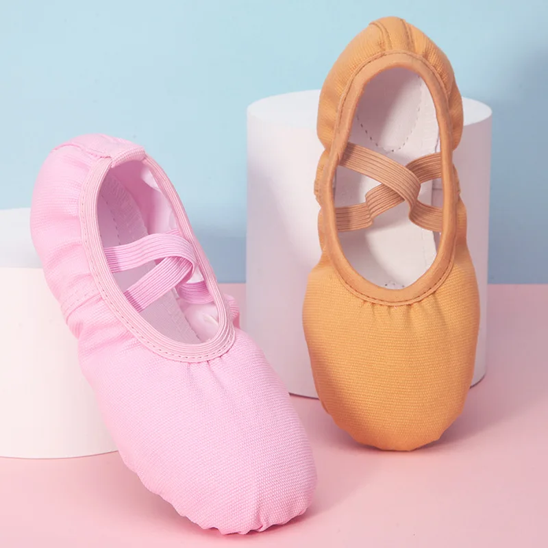 

Promotion Cute Stage Performance Wear White Pink Red Orange Black Yellow Kids Girls Child Ballet Shoes