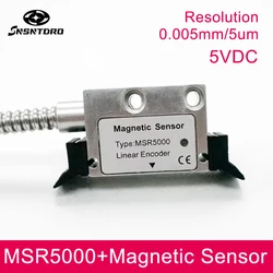 MSR5000 Magnetic Head Sensor 5V ±5μm/M High Precision lathe grinder dro Magnetic Scale Magnetic tape For large milling lath