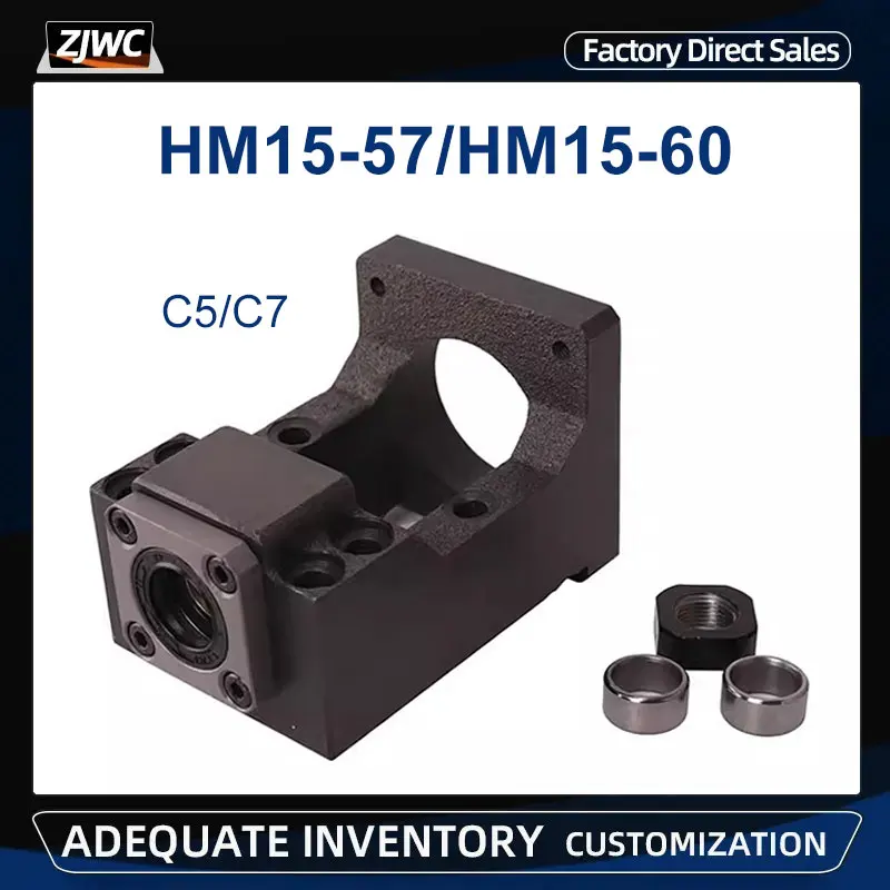 1pc Cast Iron Step Servo Motor Mount HM15-57 HM15-60 Motor Integrated Bracket For NEMA23 NEMA24 for Ballscrew SFU2005 CNC Parts