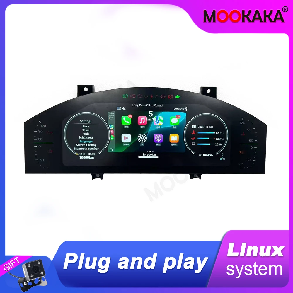 

Для Porsche Cayenne 2002-2009: Цифровая приборная панель LCD, виртуальный кокпит, многофункциональный спидометр