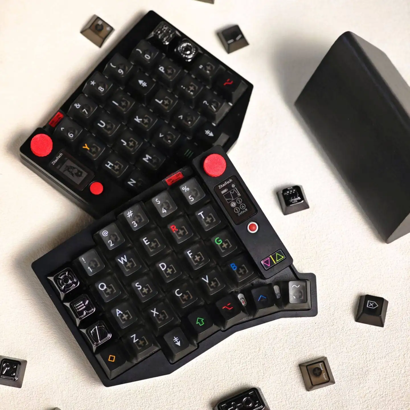 Sofle Open-Source Split Kit, Dual Pointing Left Trackpoint Right Touchpad, BT + USB-C Wired Dual Mode, Key-Mouse Combo Build