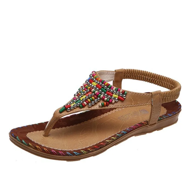 Summer Women Plus-Size Roman Sandals Lady Open-Toe Flat Non-Slip Beach Casual Slides Adult Woven Thong Flip-Flops Casual Sandals view 6