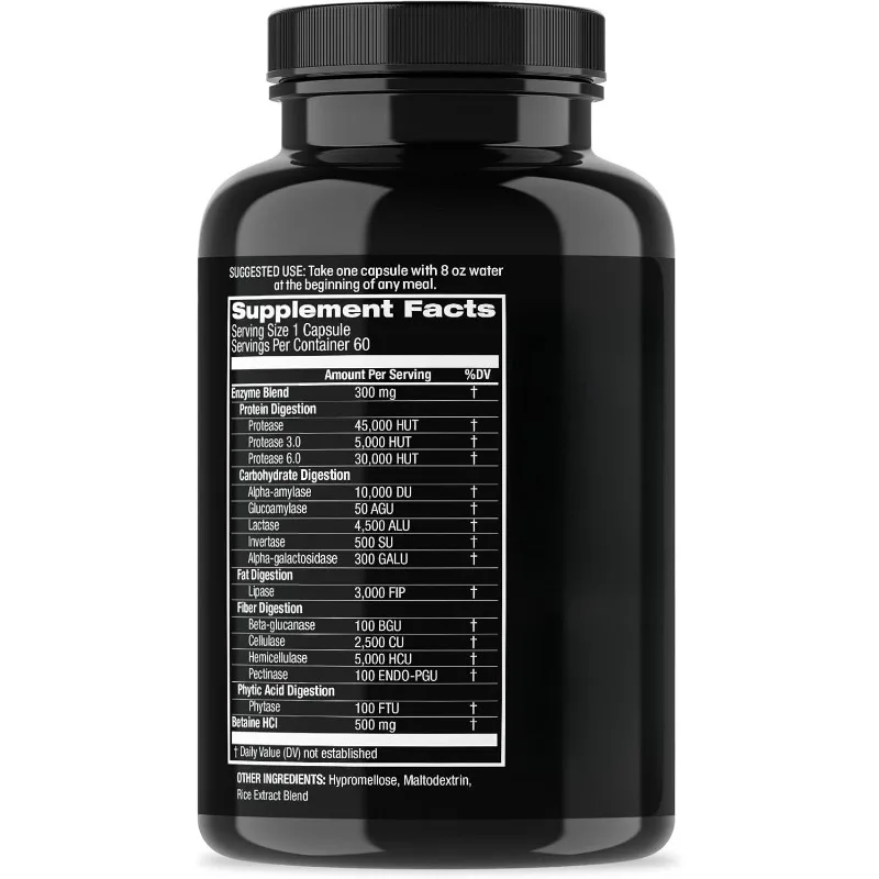 Digestive Enzymes - Full Spectrum Support, Nutrient Absorption, Intestinal Health Support -60 Capsules