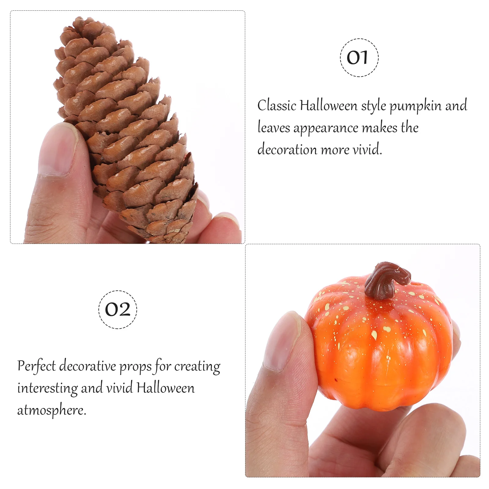 

14Pcs Halloween Pumpkin Decor Artificial Fake Pumpkins Leaves Set Harvest Festival Decorative Props Party Home Kitchen Decor