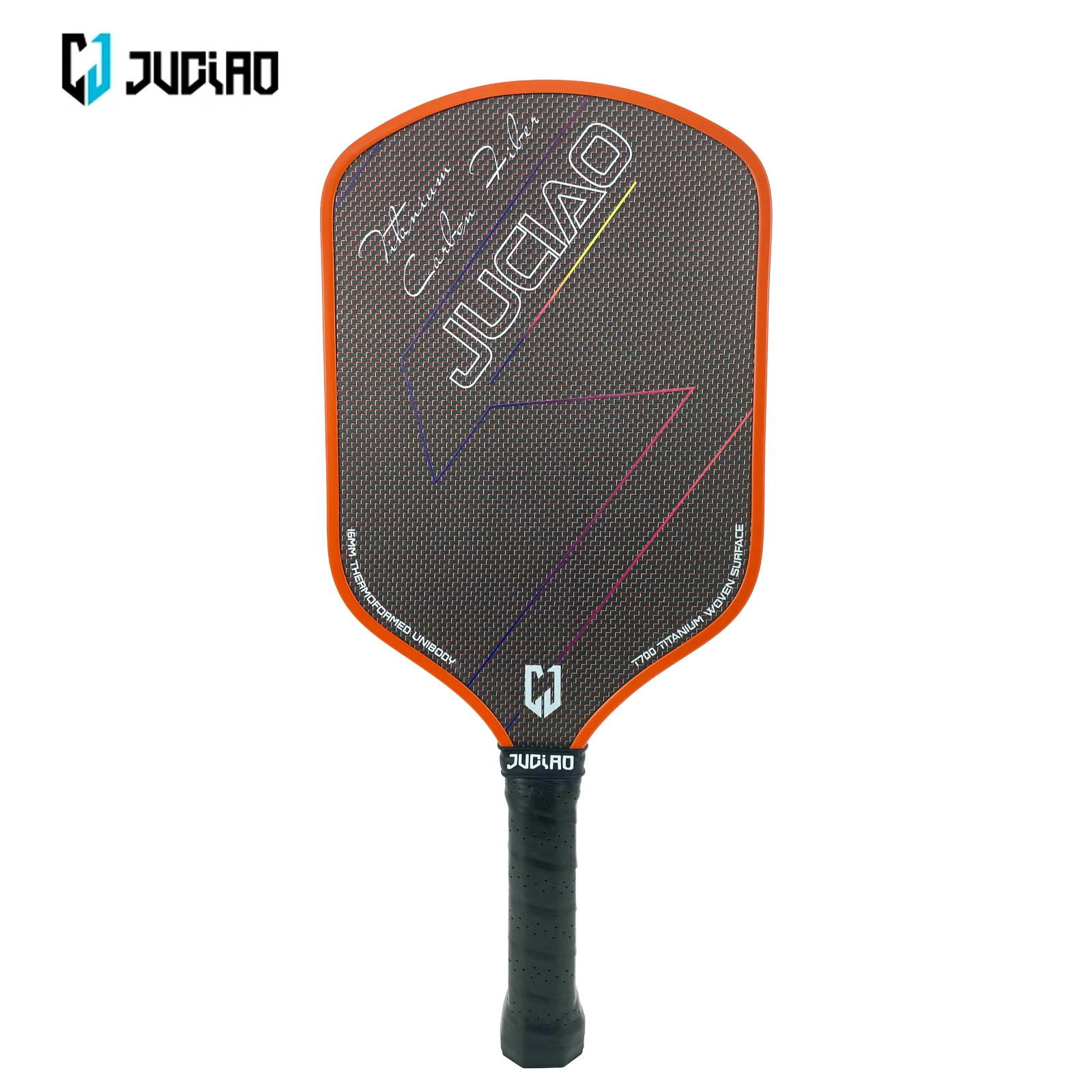 JUCIAO-T-Titanium Pickleball مجذاف للدوران والتحكم ، حواف الرغوة المحقونة ، التشكيل الحراري ، ألياف الكربون