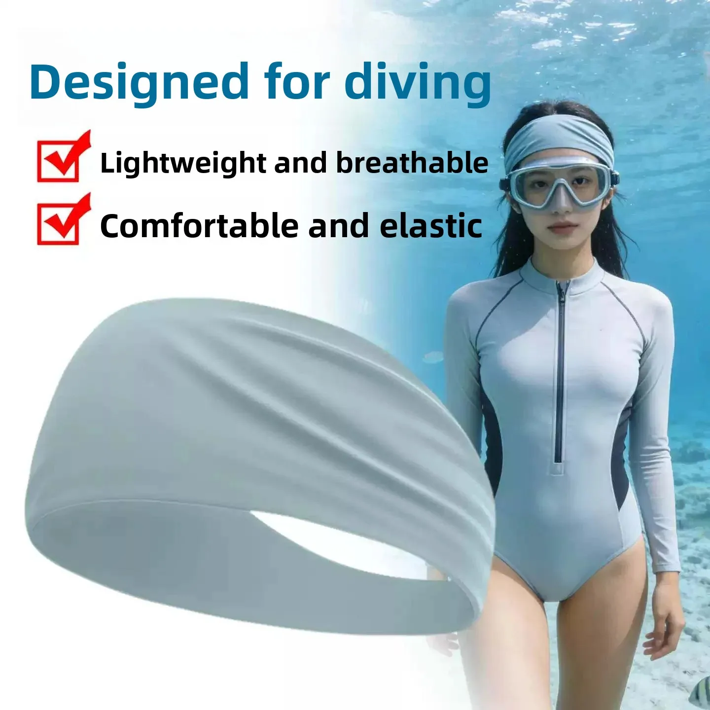 Swimming Special Headband Diving Cap Snorkeling Sun Protection Ear Protection Towel for Water Sports Surfing Free Diving