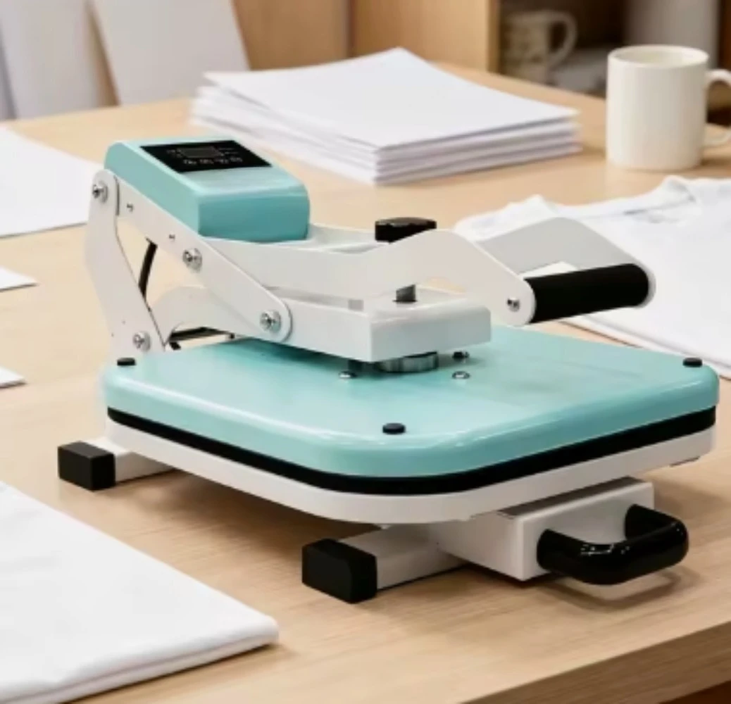 Manual Clamshell Heat Press 38x38cm Logo T-Shirt Heat Transfer Machine Embossing Sublimation Vinyl Printer for Garment