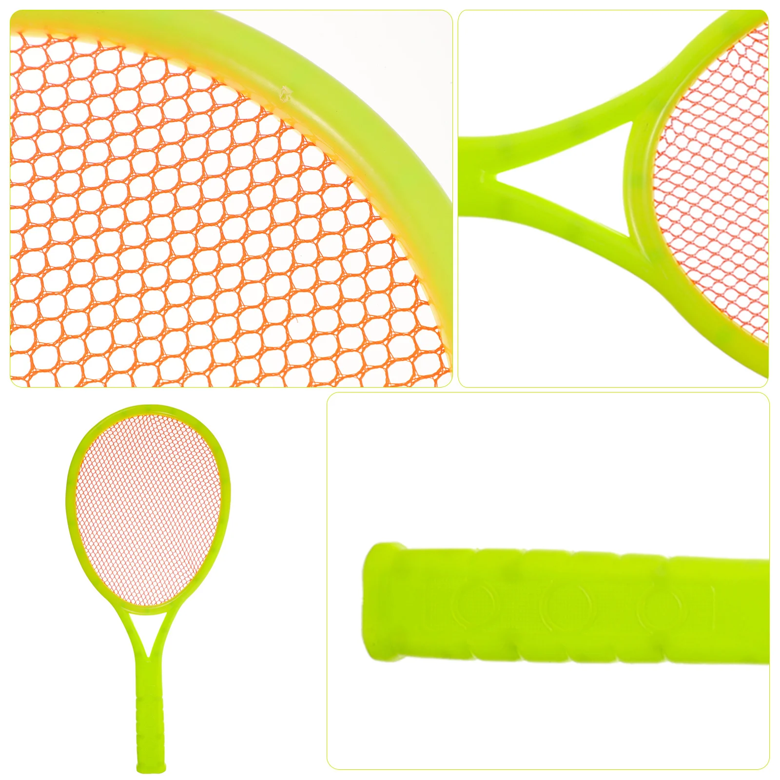 

1Set Plastic Tennis Racket Set 2 Rackets 2 Balls Durable Elastic Handle Parent Sports Game Outdoor Indoor Educational