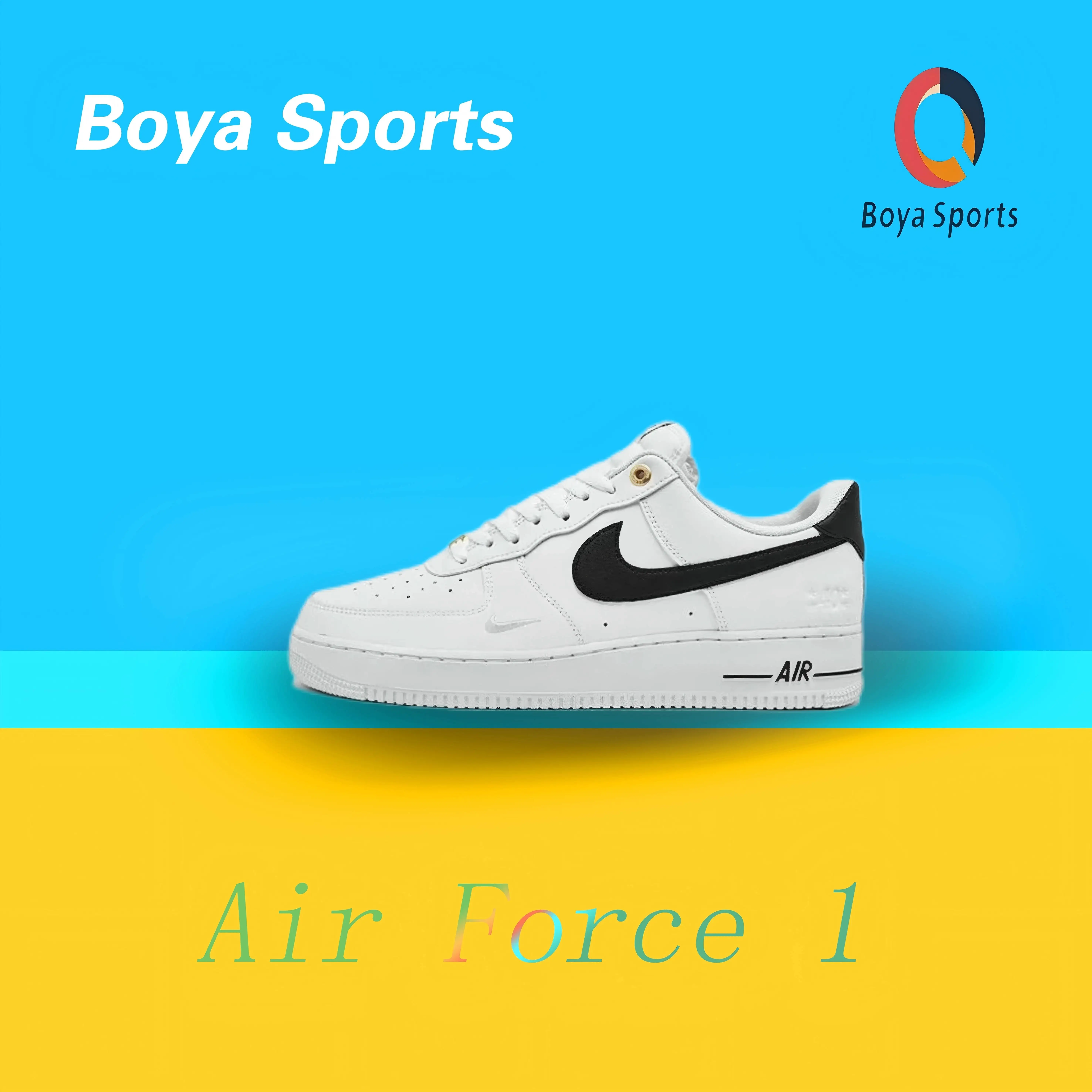 حذاء Nike Air Force 1 se مريح ومتعدد الاستخدامات ومقاوم للاهتراء وغير قابل للانزلاق، باللونين الأبيض والأسود