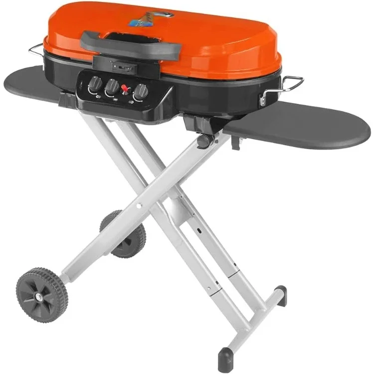 home.RoadTrip 285 Portable Stand-Up Propane Grill, Gas Grill with 3 Adjustable Burners & Instastart Push-Button Ignition; Great