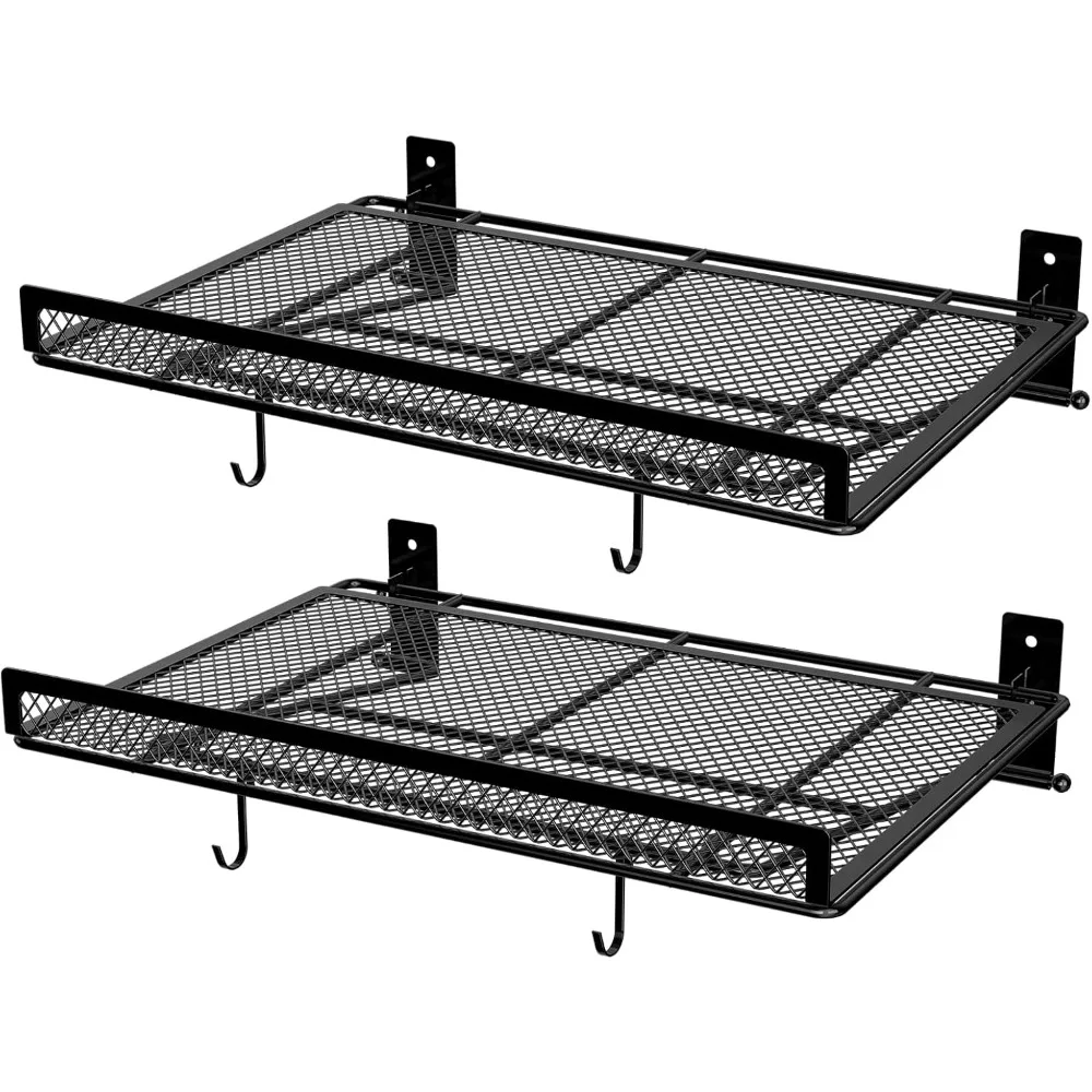 

Набор из 2 настенных полок для хранения, 16,5x12,2 дюйма, выдерживают до 72 кг, для гаража, офиса, прачечной, подвала, кладовой, кухни