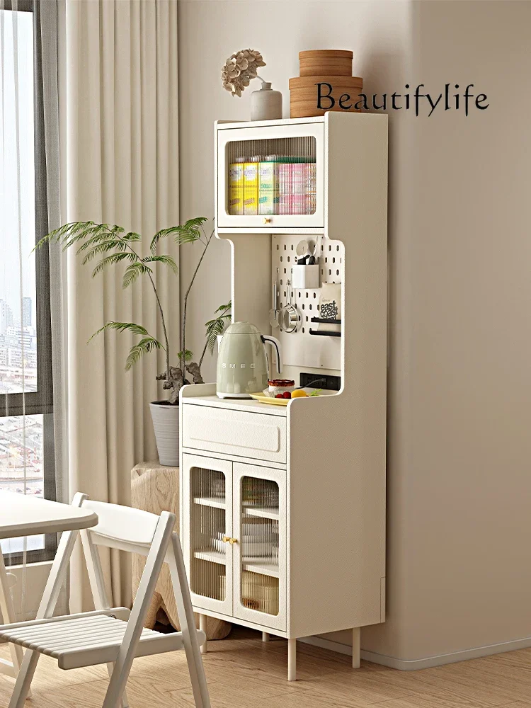 

Solid wood small dining side cabinet narrow cabinet living room integrated wall coffee side cabinet vertical