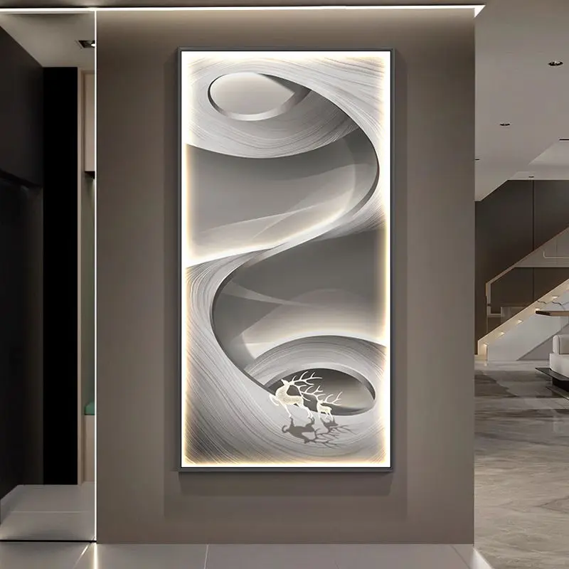 Light luxury porch decoration light painting simple entry corridor corridor wall light abstract living room mural light painting