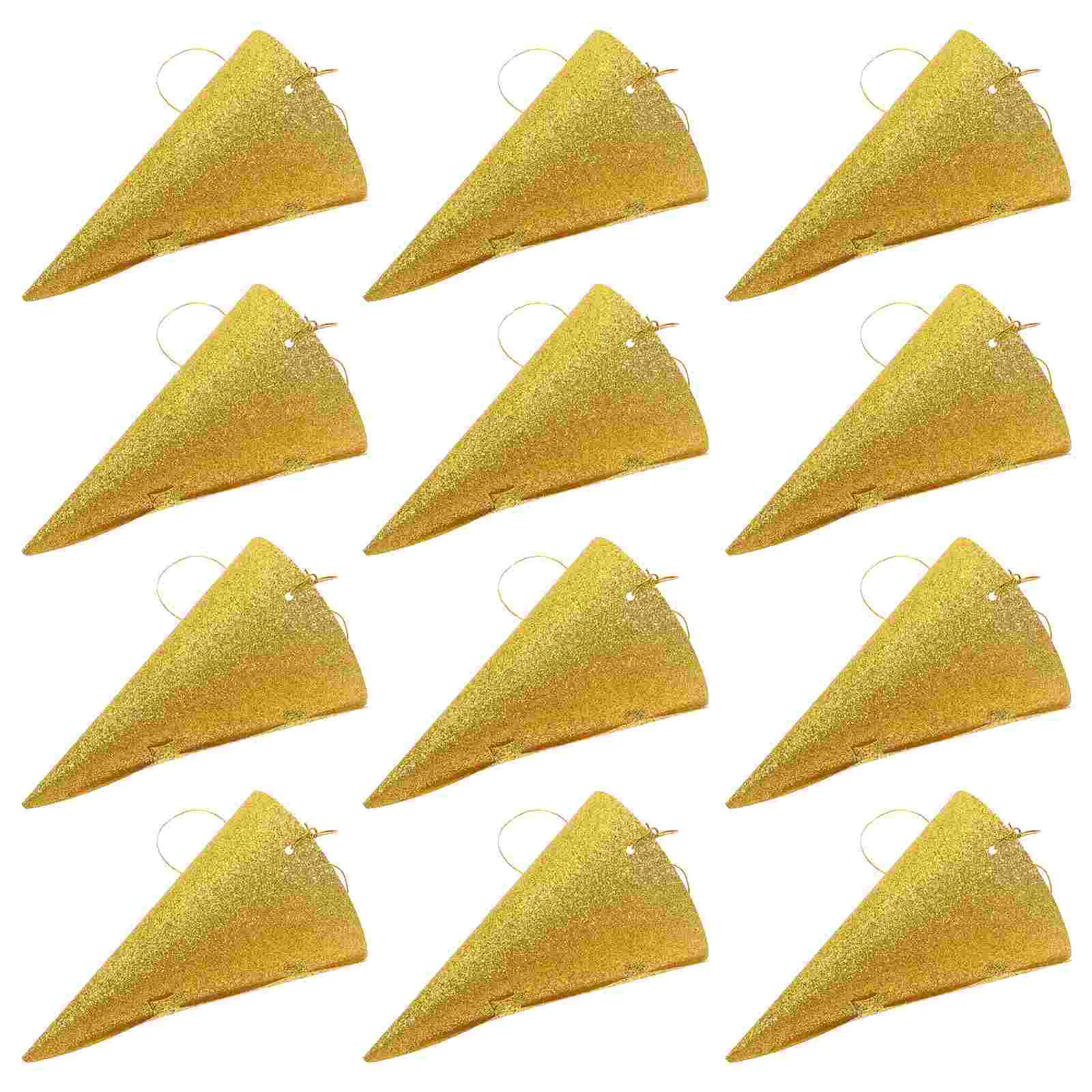 

12PCS Glitter Cone Party Hats Triangle Birthday Hats for Kids and Adults Party Decorations (Golden) birthday crown