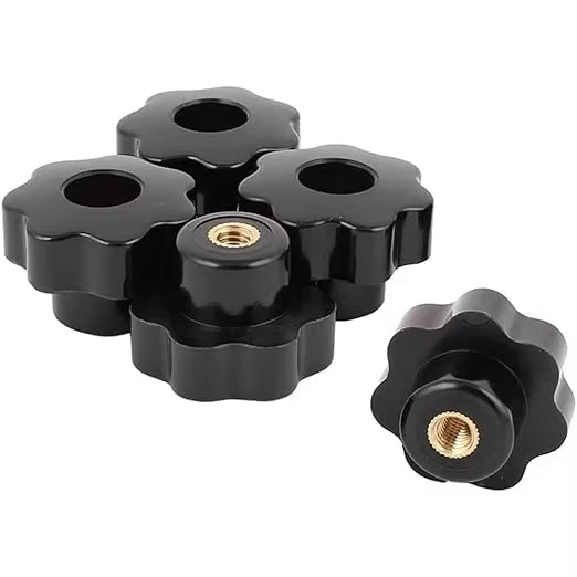 2/3/5/10Pcs M5 M6 M8 M10 M12 Star Handle Through-hole Plum Blossom Shaped Hexagonal Handle Rubber Wood Knob Screw