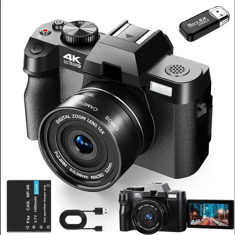 To Compact digital photography camera 4K wireless network camera retro Vlog recorder YouTube 48MP camera 3 