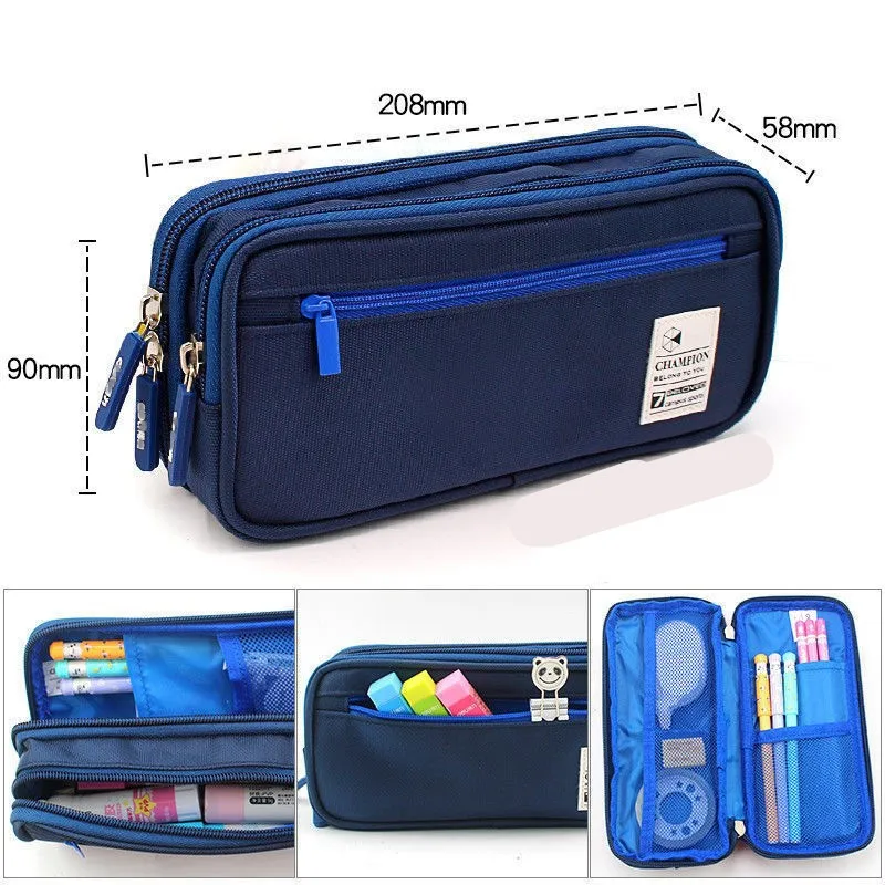 estojo de lapis criativo bonito para meninos e meninas estojos simples bolsa de caneta para criancas grande papelaria material escolar 01