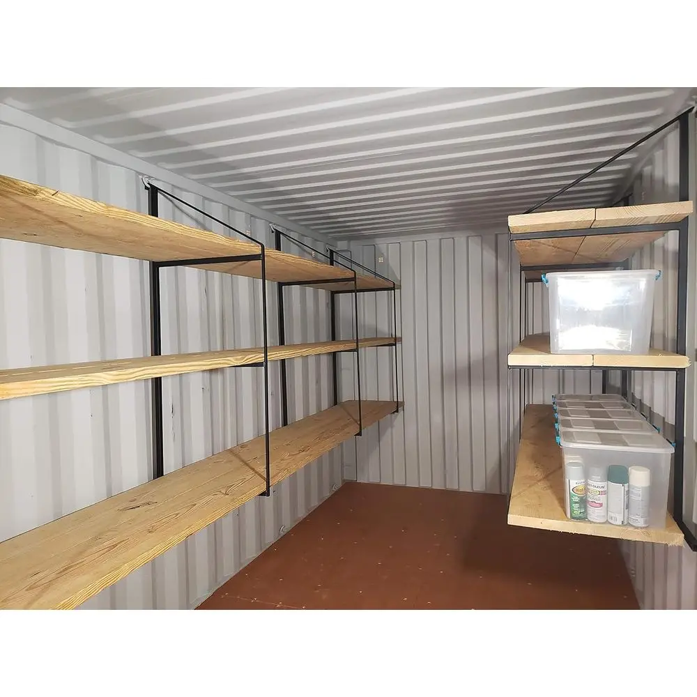 Double-Tier Industrial-Grade Black Storage Brackets - Pairs