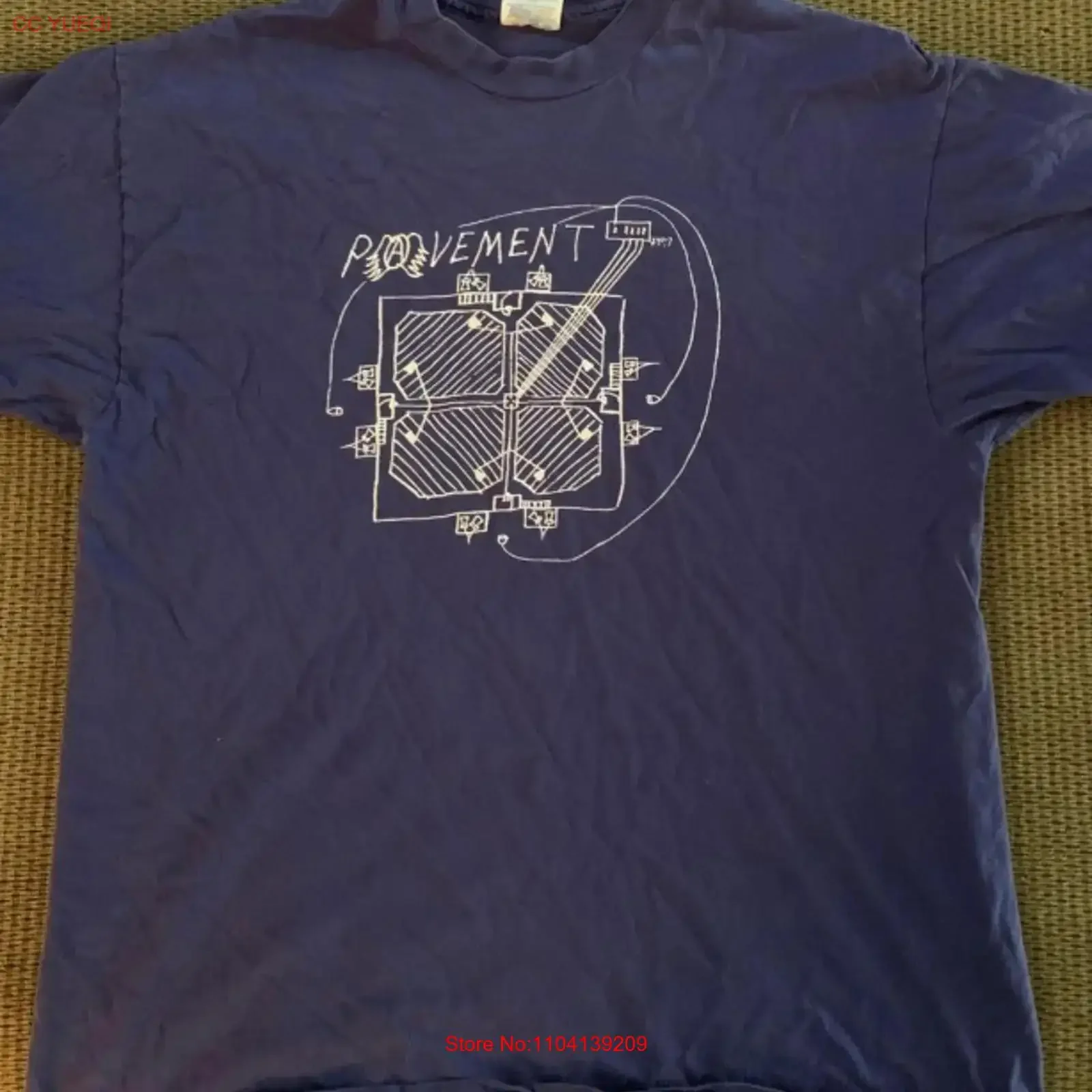 Pavement Built to Spill Dinosaur Jr Pixies vtg navy short sleeve tee QT5058 long or sleeves vintage Washed streetwear Casual