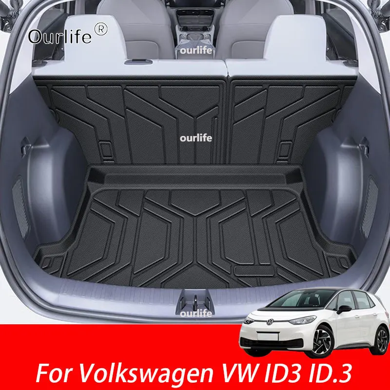 For Volkswagen VW ID3 ID.3 2025 2026 2027 Car Trunk Mats TPE Rear Boot Cargo Waterproof Trunk Carpet Storage Pad car Accessories