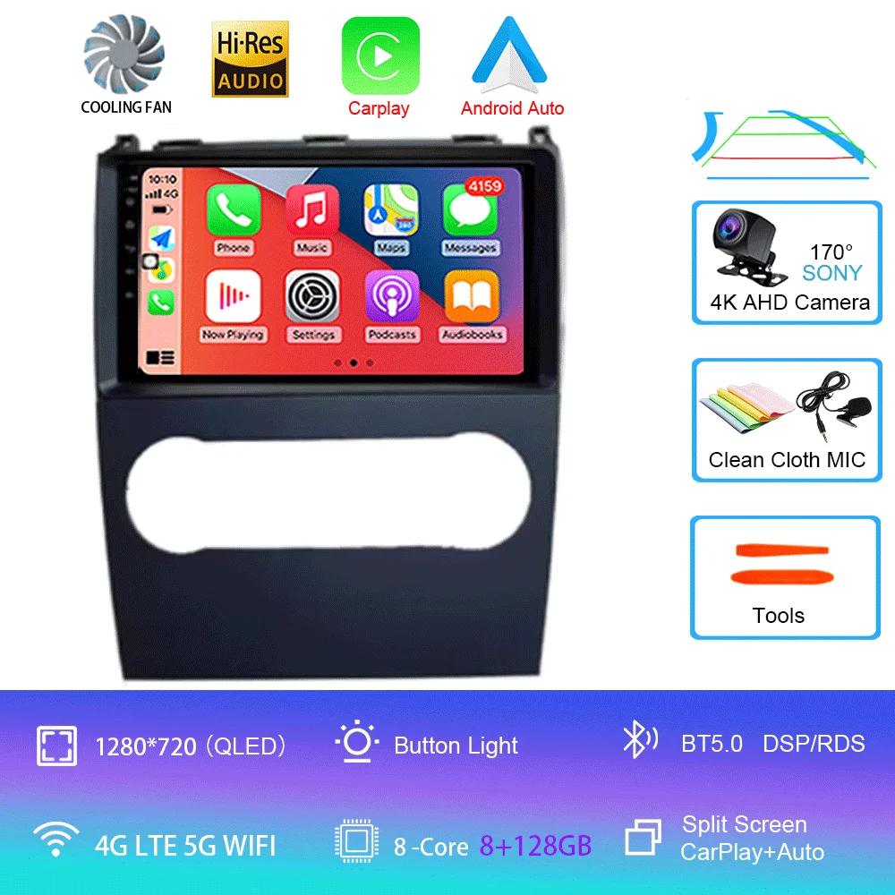 Voor Mercedes Benz B200 EEN B Klasse W169 A160 A180 A200 A220 2009-2012 Android 15 GPS Autoradio multimedia Head unit BT Radio 4G