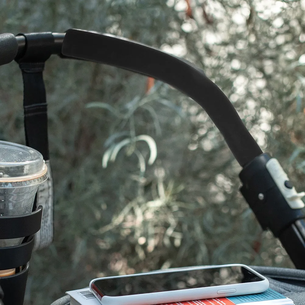 

Комплект из 4 накладок на ручку детской коляски: мягкие губчатые накладки-протекторы, черные, нескользящие, эргономичные, для замены обмотки ручки тележки/коляски