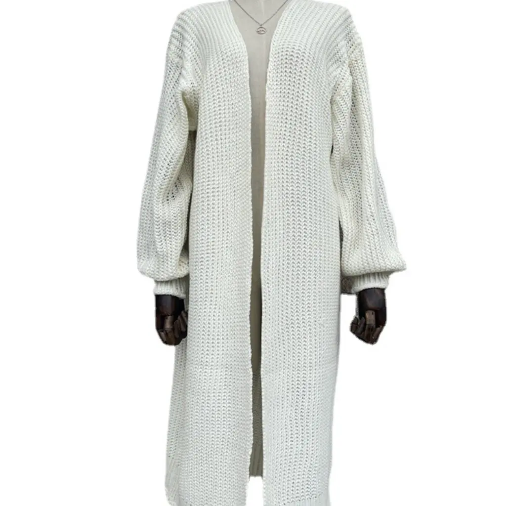 

Women's Loose Casual Sweater Cardigan Coat Long Solid Color Overcoat Autumn New Fashion by