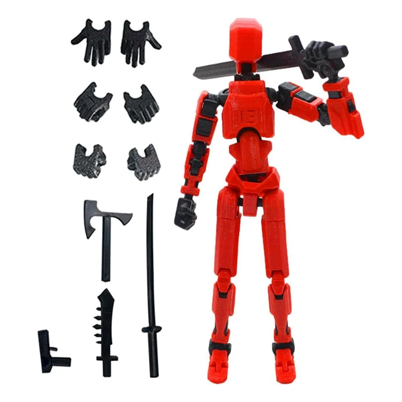 Best Robot Action Figure, 3D Printed with Full Articulation for Stop Motion Animation Red