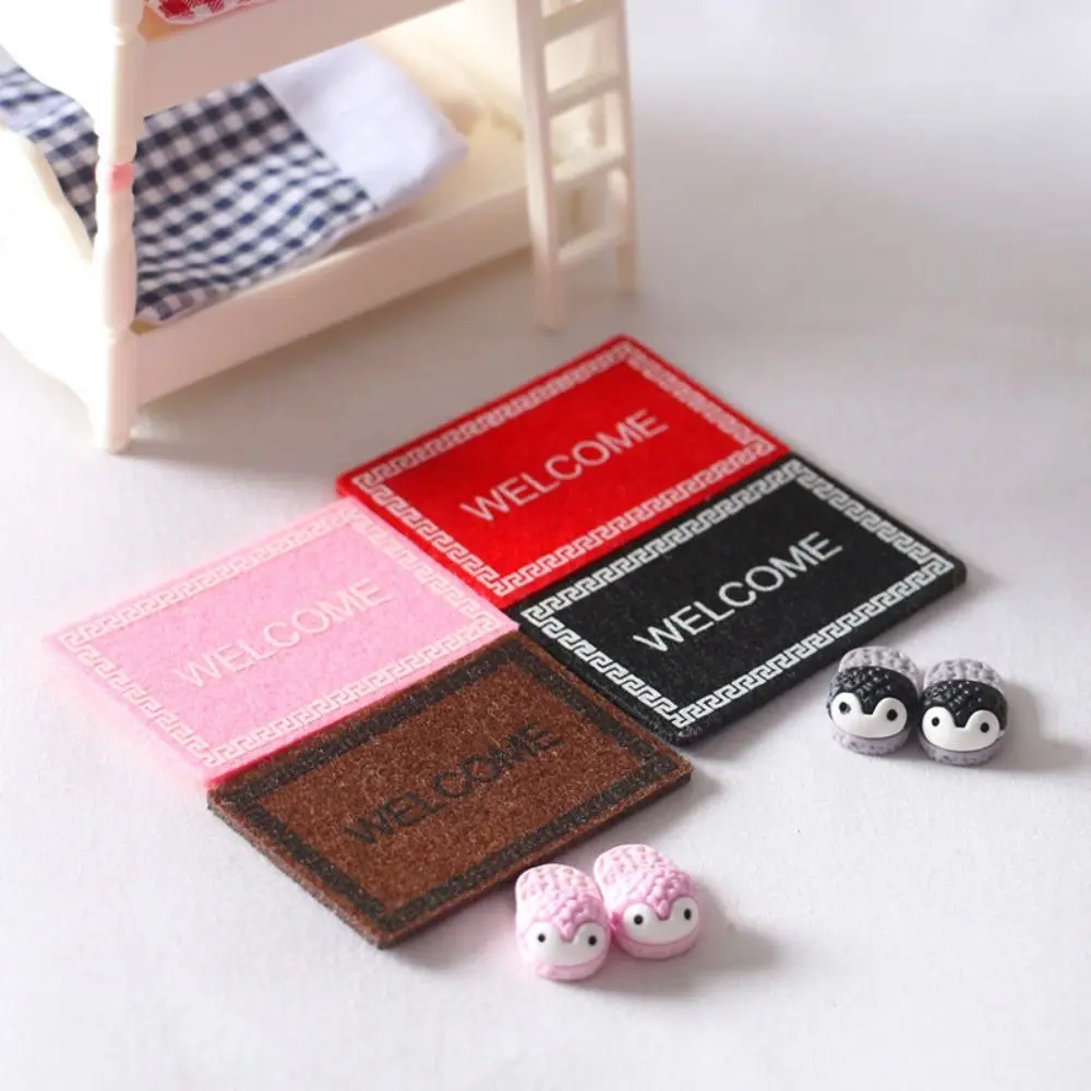 

4pcs Photo Prop Colorful 1:12 Dollhouse Mini Carpet Versatile Floor Rug Living Room Accessories