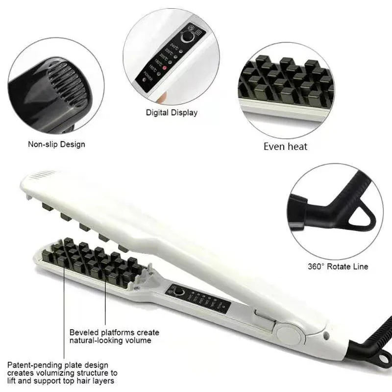 Mini 3D Electric Grid Splint Crimping Hair Curler Ceramic Negative Ion Curling Irons Corn Perm Fluffy Hair Styling Tools