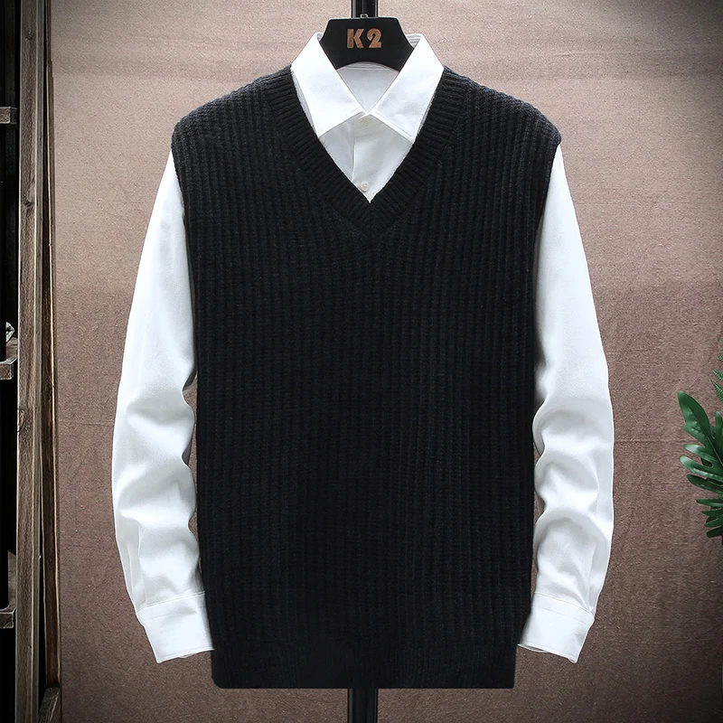 

Men's V - Neck Knit Vest | Layered Shirt Combo | Multi - Color | Preppy Casual Fashion | Suits Daily Campus & Leisure Wear