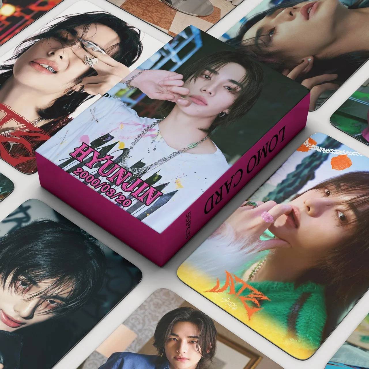 

55 шт. LOMO-карточек Stray Kids SKZOO с Хуан Сюаньчэнем, Хань Чжичэнем, Фан Цанем, ATE-карточки, HKUP-периферия, маленькие LOMO-карточки