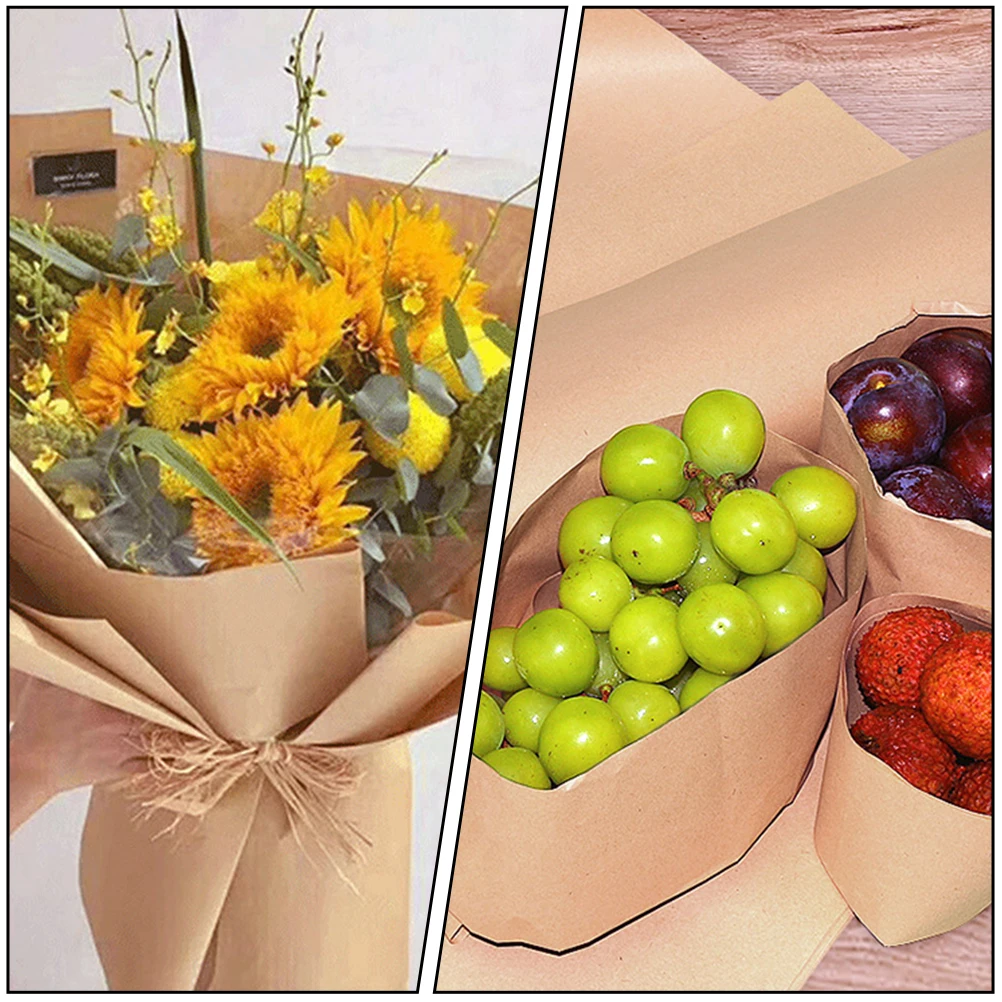 

Kraft Brown Wrapping Paper for Gifts Gift Package Paper Flowers DIY Crafts Premium Quality Safe Durable Reusable