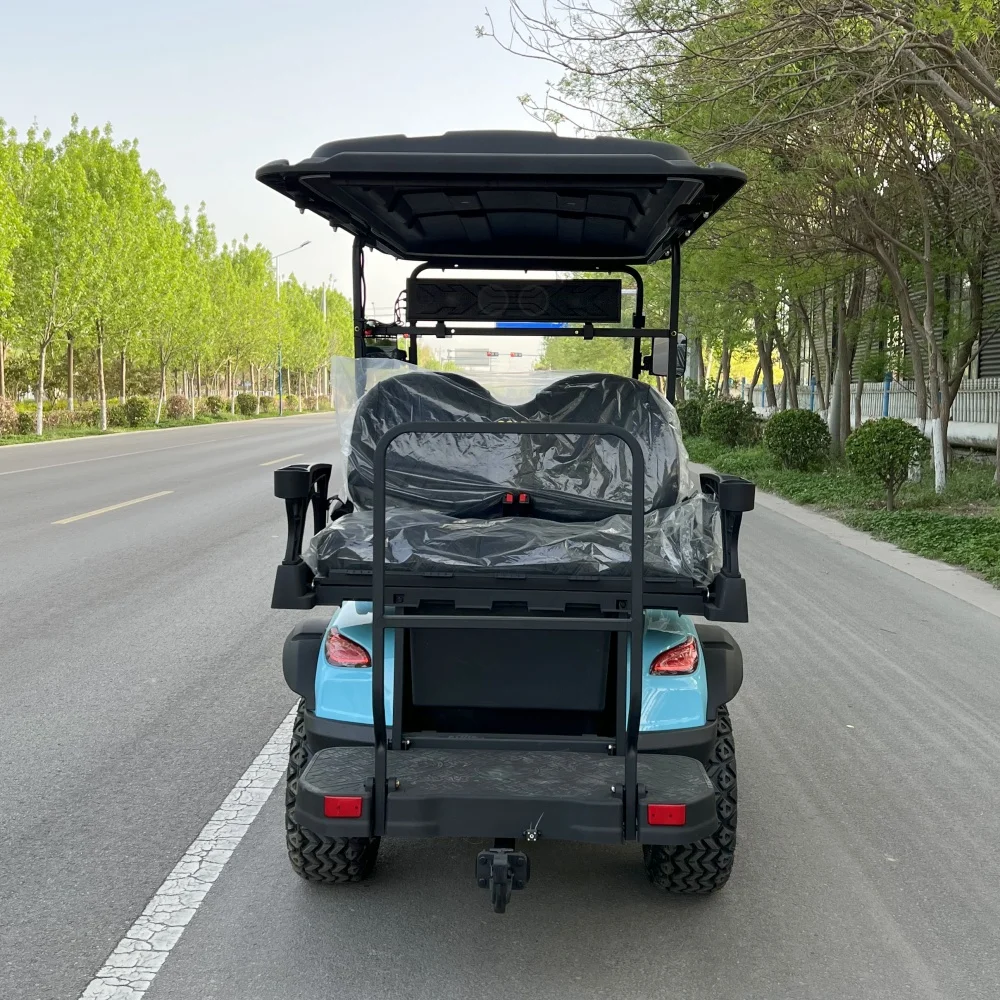 2026 Latest Design 4 Seater Electric Golf Cart 72V/48V Lithium Sound Bar Speaker Electric Golf Cart Club Car