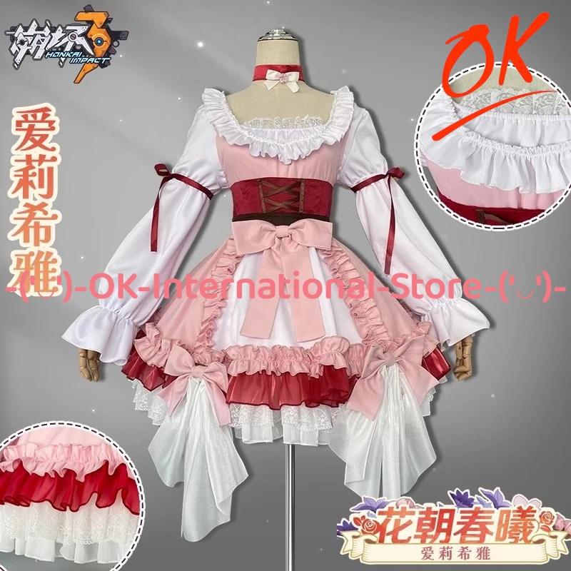 

Honkai Impact 3 Elysia Cosplay Costume Flower Festival Dress Game Character Outfit Prop Halloween Carnival Party Uniform Suit