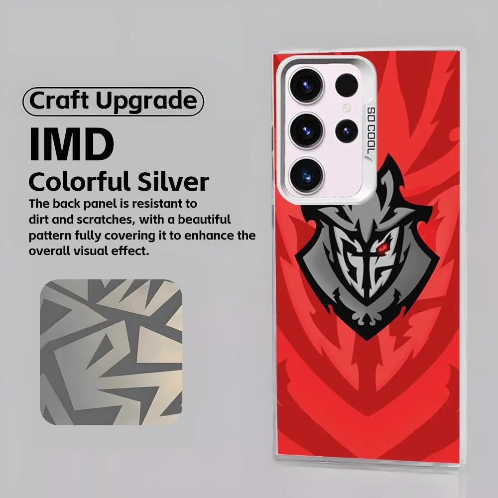 Popular LOGO G2 Esports Phone Case white IMD Colorful Silver Suitable case For Samsung S25 S24 S23 S22 S21 S20 Plus Ultra Note20