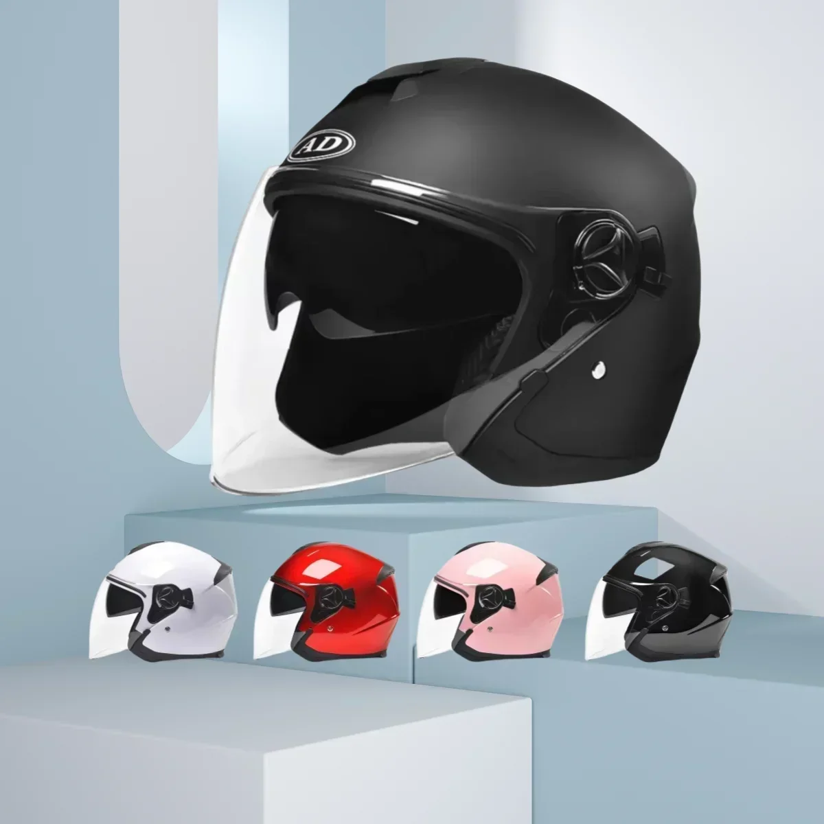 

Сертифицированный электрический шлем 3C для женщин и мужчин, всесезонный мотоциклетный шлем с HD-линзой, полушлем для мотоцикла.