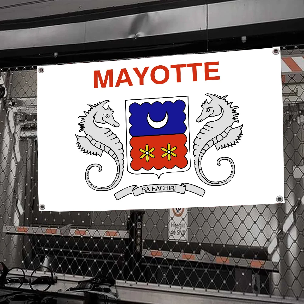 1 Stück Mayotte-Flagge, Flaggen und Banner, Vier-Loch-Flagge, Polyester, Outdoor-Dekoration, Raumästhetik