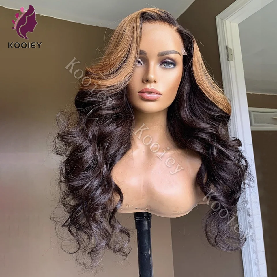 360 Glueless Full Lace Wigs Highlight Colored 13x6 Hd Lace Frontal Wigs Ombre Body Wave Lace Front Wig Human Hair Pre Plucked