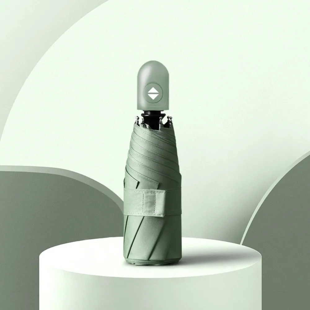 

Lightweight Automatic Pocket Umbrella 6 Bone Support Frame Solid Color Dual-use Folding Umbrella Portable UV Protection