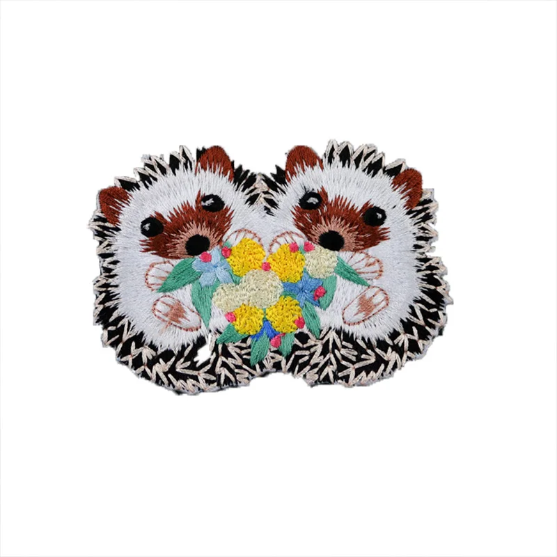 Embroidery DIY Hedgehog Patch, Iron On Animal, Cute Small Fashion Cloth Sticker, Denim Down Jacket, Clothes Decoration, 1 Piece