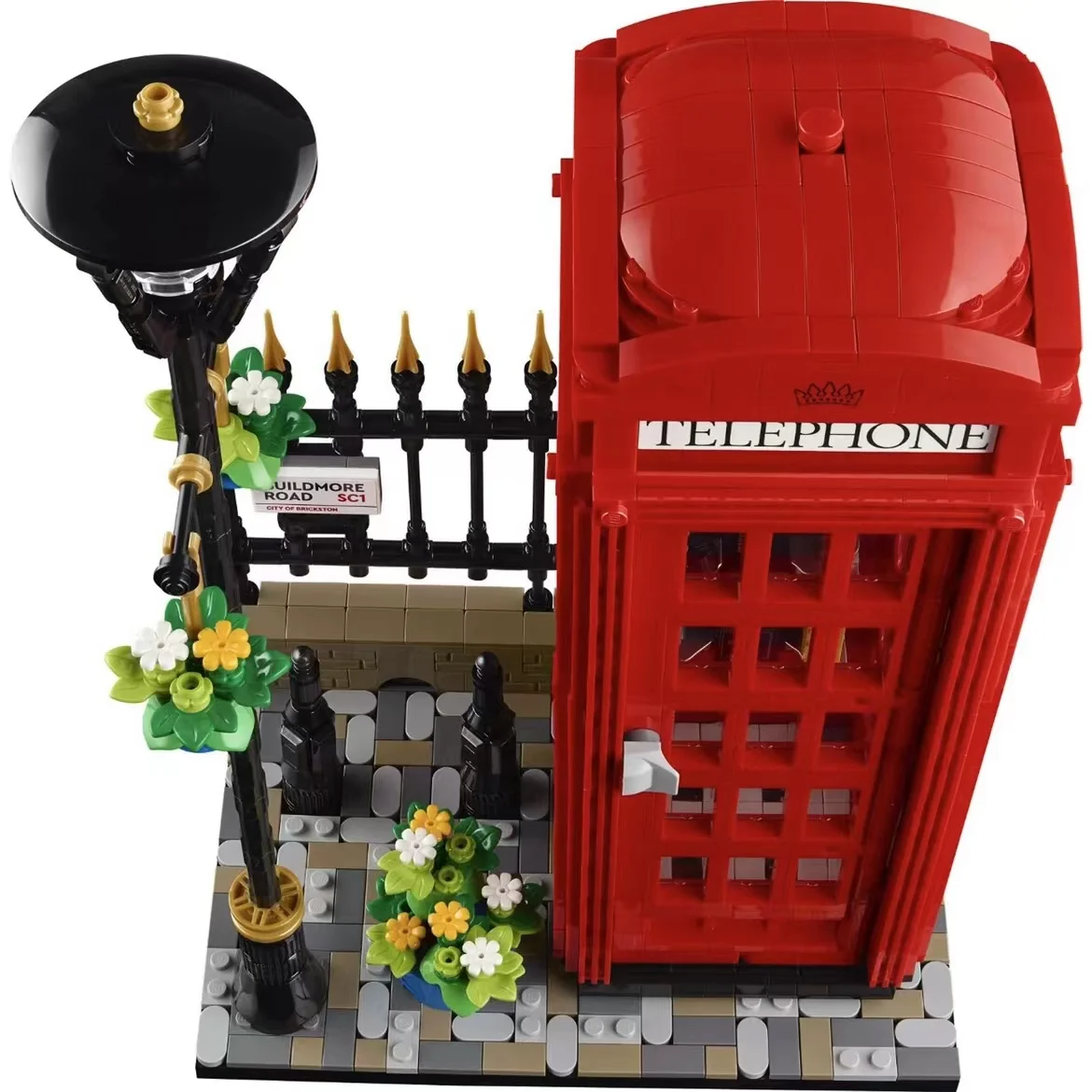 2024 New Ideas 21347 Red London Telephone Box Building Blocks Light London Scene Bricks Toys For Adult Kids Birthday Gift